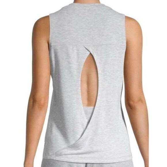 Max Studio Performance Top Sleeveless Backless Cutout Wicking Gray XL NWT Sports - Picture 1 of 9